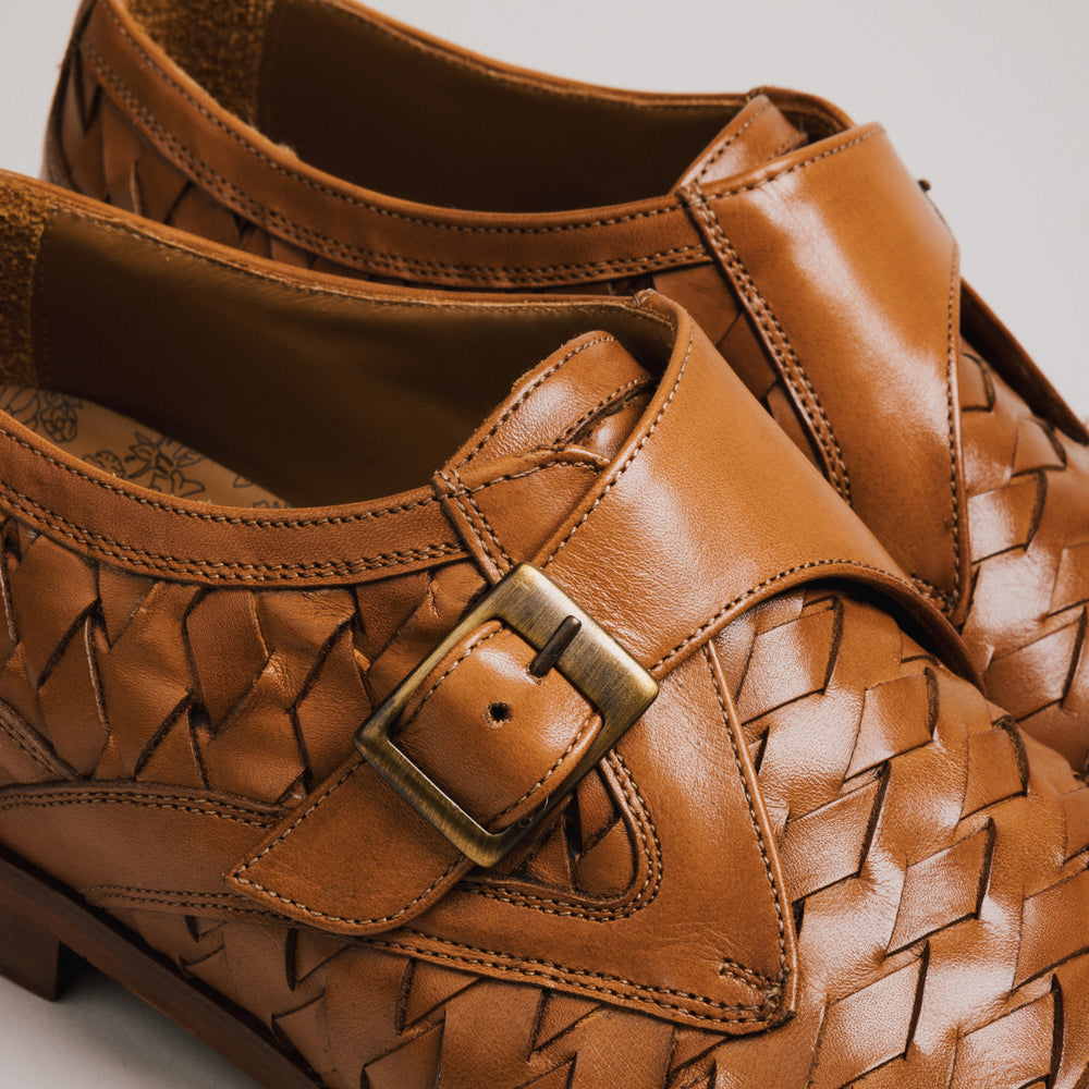The Jack Monk Strap in Brown Woven