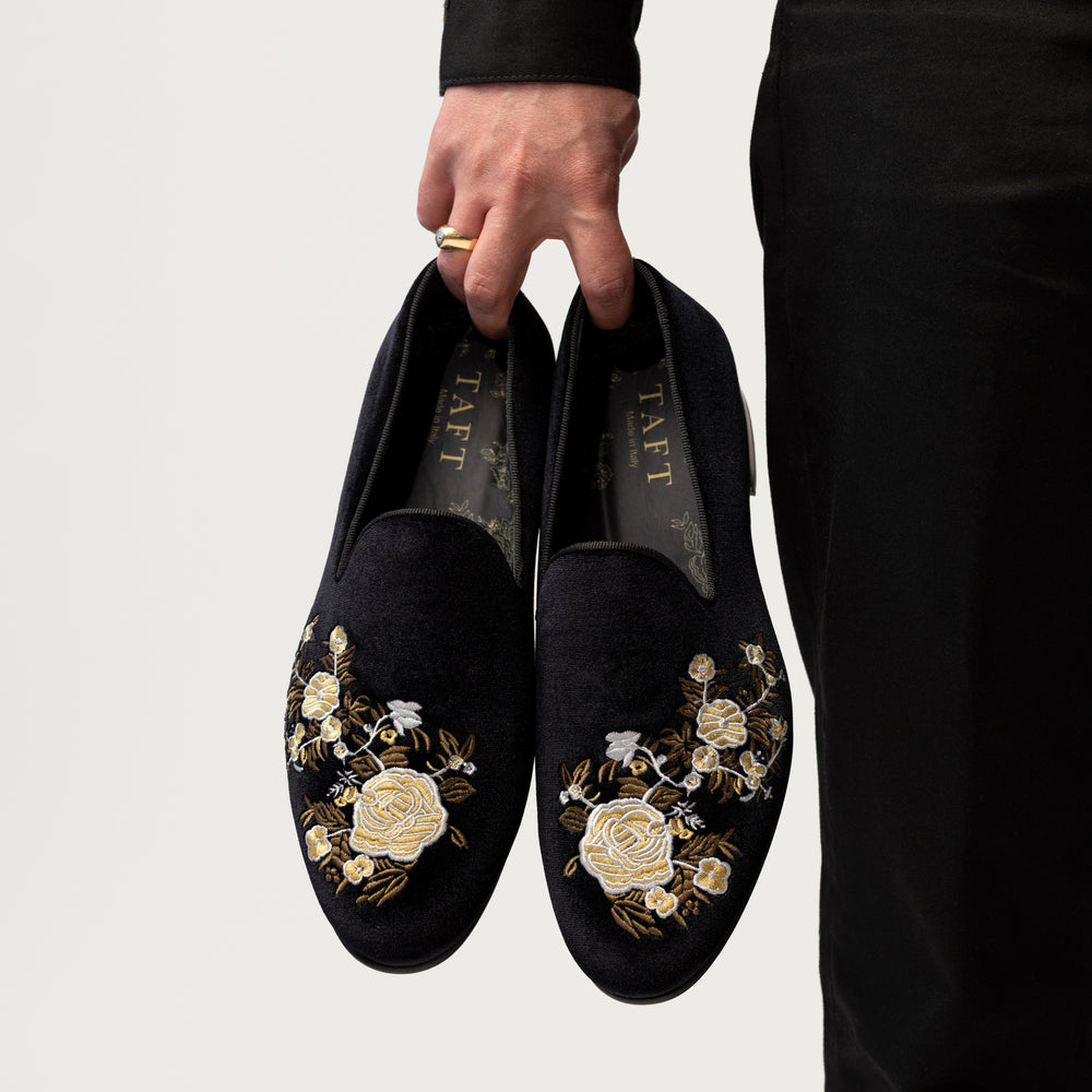 The Estate Slipper in Black Velvet