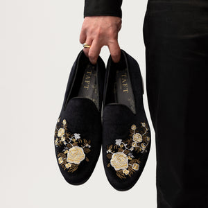 The Estate Slipper in Black Velvet