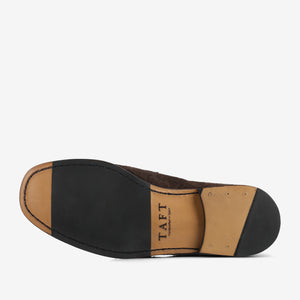 The Sterling Penny Loafer in Brown Floral Suede