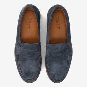The Sterling Penny Loafer in Washed Blue Suede