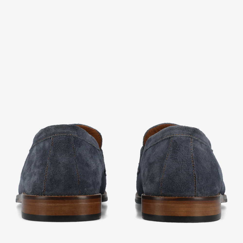 The Sterling Penny Loafer in Washed Blue Suede