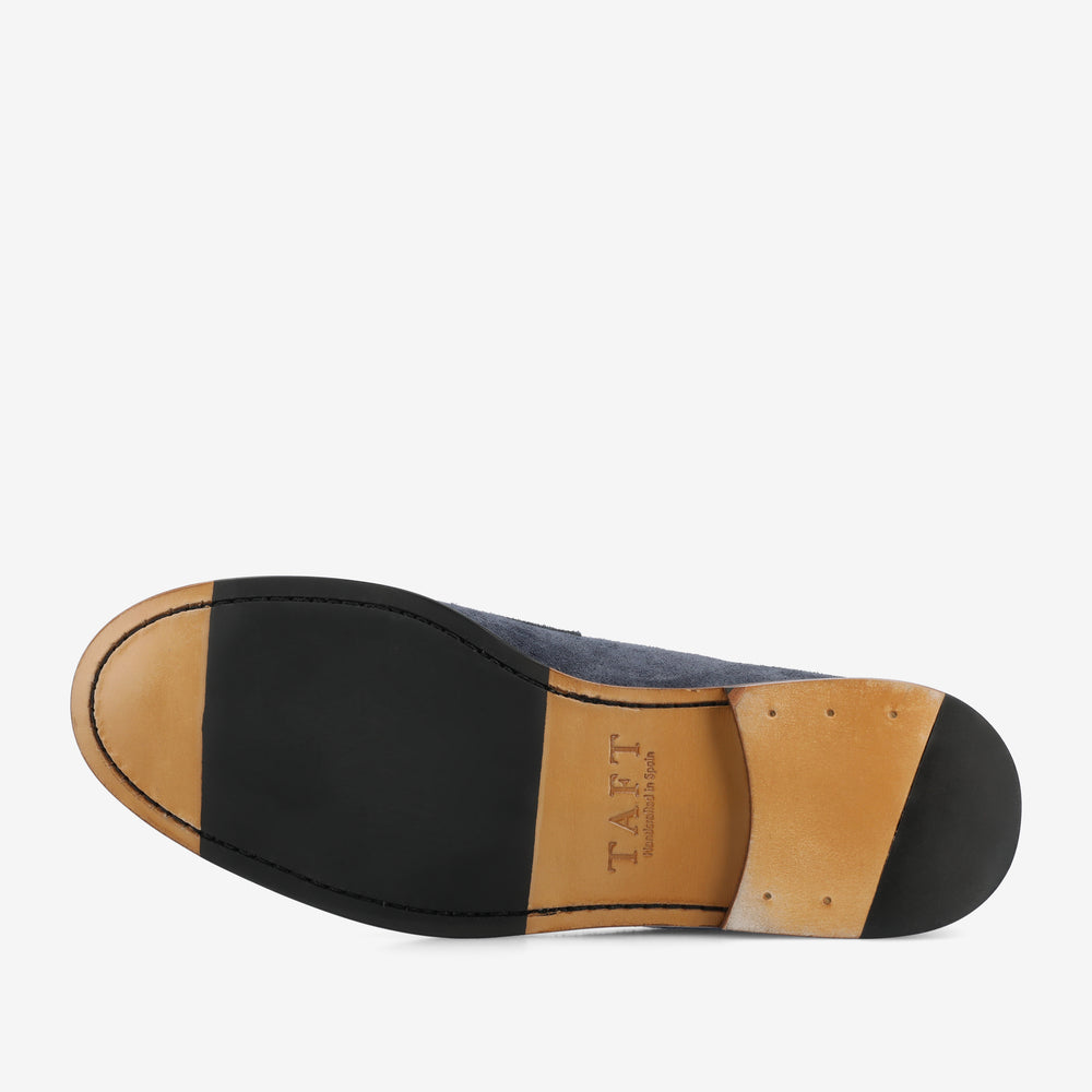 The Sterling Penny Loafer in Washed Blue Suede