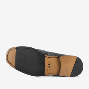 The Sterling Penny Loafer in Black Croco