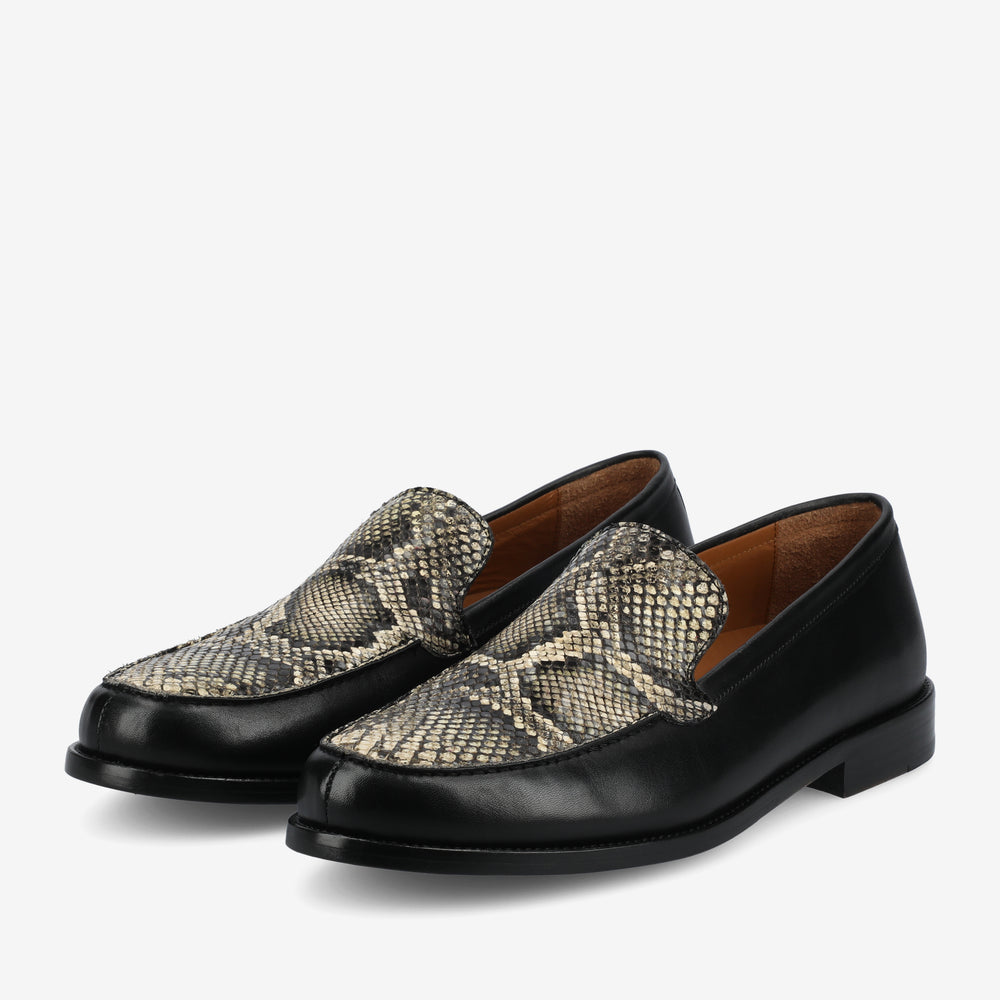 The Sterling Penny Loafer in Serpente