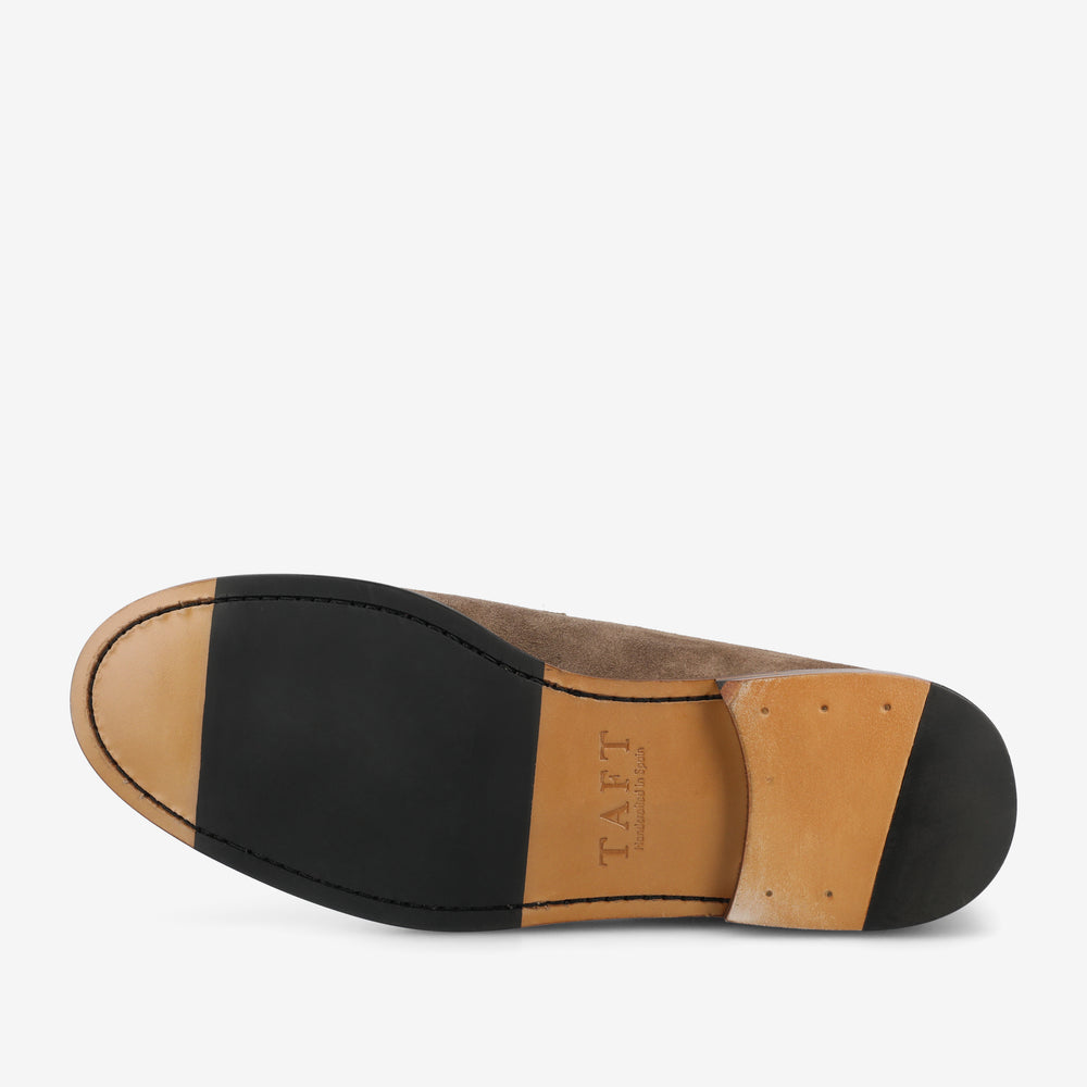 The Sterling Penny Loafer in Taupe Suede