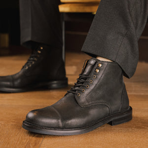 The Rome Boot in Black Suede