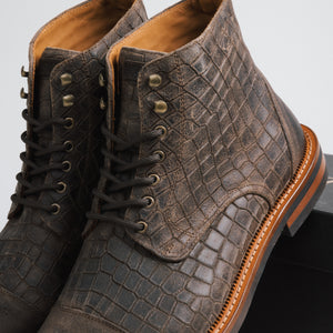 The Rome Boot in Brown Croco