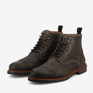 The Rome Boot in Brown Croco