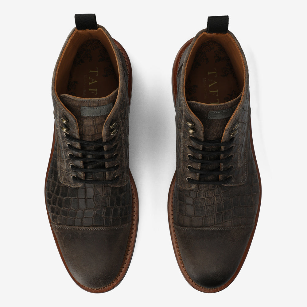 The Rome Boot in Brown Croco